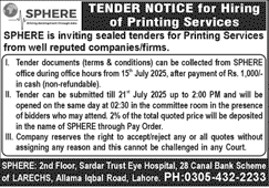 Sphere Lahore Tender Notice
